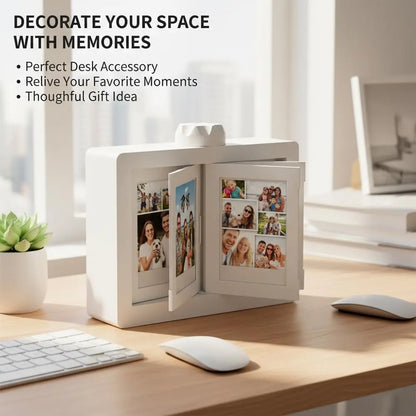 Rotating Film Frame Flip Album - 24-Item Capacity, DIY Display Holder, Card & Desktop Decor, Ideal Gift for Collectors