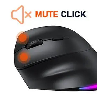 MEETION Left-Handed Ergonomic Mouse, Wireless Vertical RGB Rechargeable Mouse, Bluetooth(5.2 + 3.0) & USB-A with USB-C Adapter 4 Adjustable DPI Mice for Mac/Windows/Pc/Tablet/Ipad