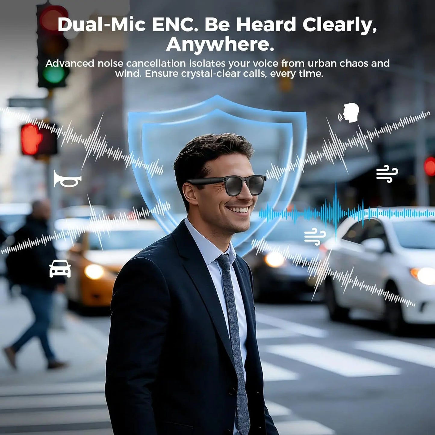 HIEHA 2026 New AI Smart Glasses - 8MP Camera, Photo & Video Recording, Open-Ear HD Audio, Bluetooth Calls & Music Support, UV Protection, Multi-Language Translation, Ideal for Travel & Outdoor Adventures