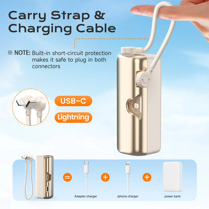 SEANCHEER P03 10000Mah Mini Power Bank Small Portable Charger Power Bank for Iphone, Fast Charging Mini Travel Essential Battery Pack Stand for Iphone,Samsung,Andriod, Light Gold