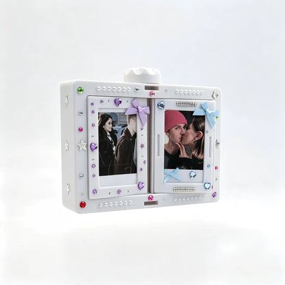 Rotating Film Frame Flip Album - 24-Item Capacity, DIY Display Holder, Card & Desktop Decor, Ideal Gift for Collectors