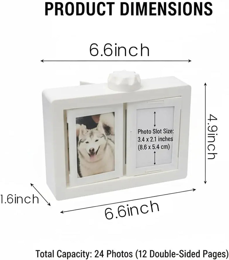 Rotating Film Frame Flip Album - 24-Item Capacity, DIY Display Holder, Card & Desktop Decor, Ideal Gift for Collectors