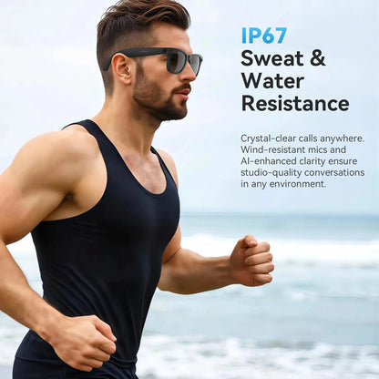 HIEHA 2026 New AI Smart Glasses - 8MP Camera, Photo & Video Recording, Open-Ear HD Audio, Bluetooth Calls & Music Support, UV Protection, Multi-Language Translation, Ideal for Travel & Outdoor Adventures