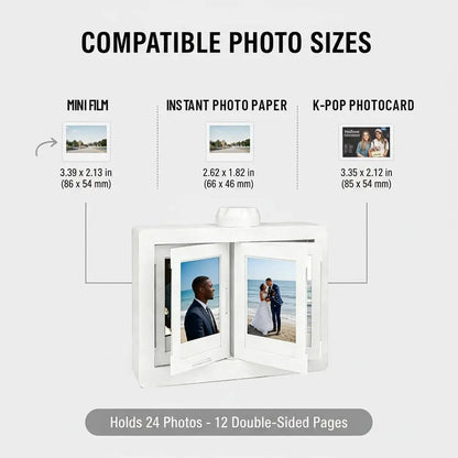 Rotating Film Frame Flip Album - 24-Item Capacity, DIY Display Holder, Card & Desktop Decor, Ideal Gift for Collectors